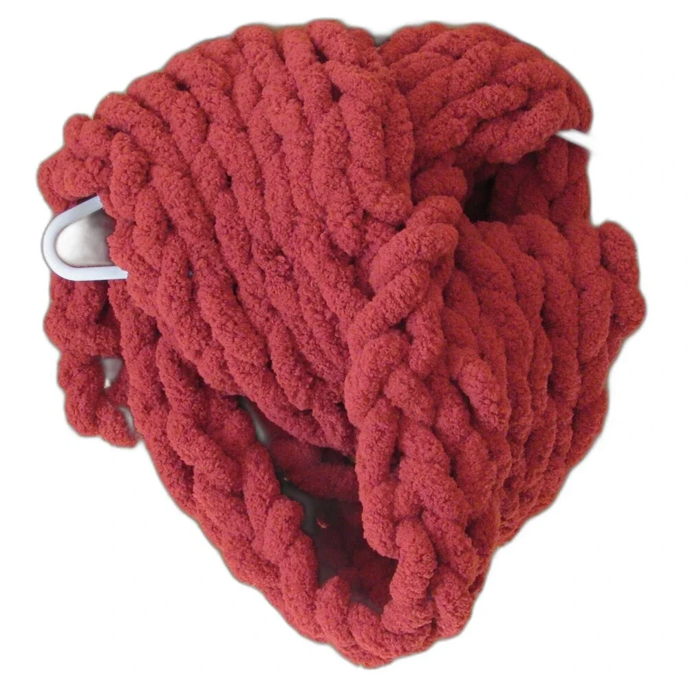 Hand Knitted Chunky Cranberry Scarf NWOT